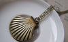 Accessories - Pocket Watch Scallp Shell Antique Bronze Necklace CHAIN INCLUDED 33mm Set Of 1 Pc A5731