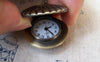 Accessories - Pocket Watch Scallp Shell Antique Bronze Necklace CHAIN INCLUDED 33mm Set Of 1 Pc A5731