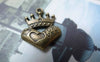 Accessories - Queen Crown Charms Pendants With Heart 14x22mm Set Of 30 Pcs A7824