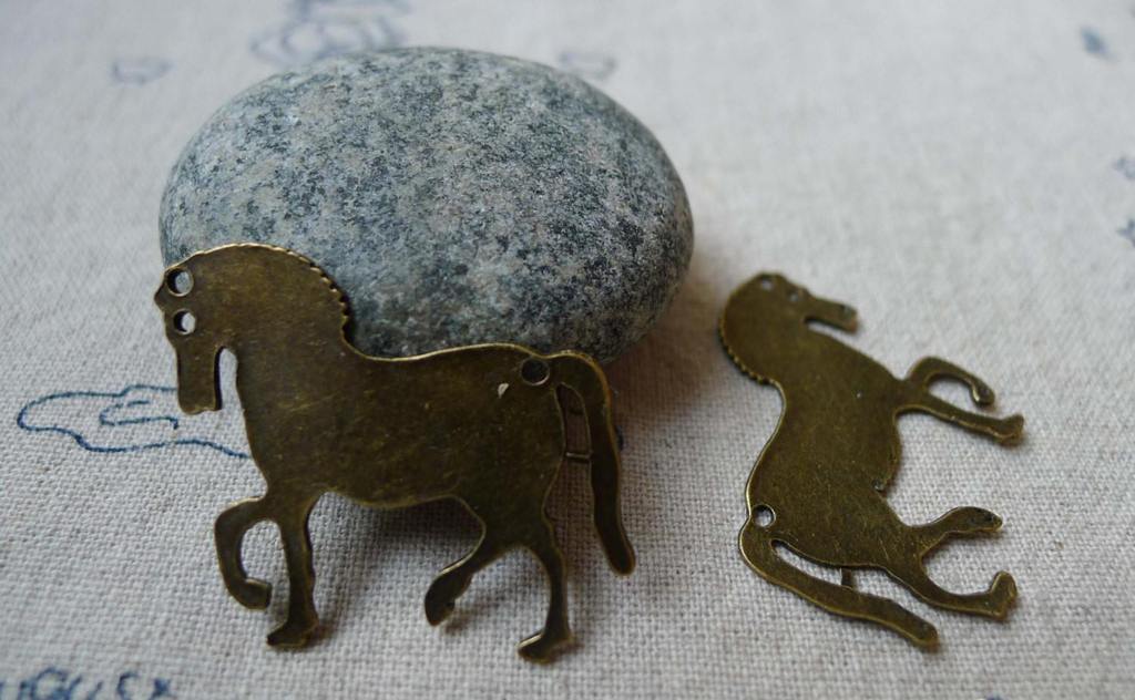 Accessories - Racing Horse Antique Bronze Dressage Charms 28x30mm Set Of 10 Pcs A5472