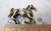 Accessories - Racing Horse Pendants Antique Bronze Running Pony Charms 27x32mm Set Of 10 A662