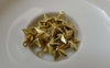 Accessories - Raw Brass 3D Star Charms Pendants Double Sided 12mm Set Of 50 Pcs A6232