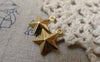 Accessories - Raw Brass 3D Star Charms Pendants Double Sided 12mm Set Of 50 Pcs A6232