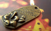 Accessories - Rectangle Flower Pendants Antique Bronze Charms 14x30mm Set Of 10 Pcs A629