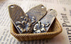 Accessories - Rectangle Flower Pendants Antique Bronze Charms 14x30mm Set Of 10 Pcs A629