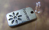 Accessories - Rectangle Pendants Antique Silver Flower Charms 12x23mm Set Of 10 Pcs A2923