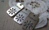 Accessories - Rectangle Pendants Antique Silver Flower Charms 12x23mm Set Of 10 Pcs A2923