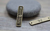 Accessories - Rectangular Flower Handmade Bar Flat Charms Antique Bronze 6x25mm Set Of 30 Pcs A7828
