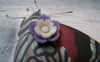 Accessories - Resin Flower Cabochon White Purple Miniature Flower Cameo 13mm A5792