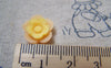 Accessories - Resin Miniature Flower Cameo Yellow And Peach Pink Cabochon 13mm Set Of 20 Pcs A5791