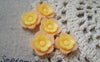 Accessories - Resin Miniature Flower Cameo Yellow And Peach Pink Cabochon 13mm Set Of 20 Pcs A5791