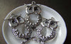 Accessories - Rhinestone Owl Pendant Antique Silver Owl Charms 22x45mm Set Of 4 A1855