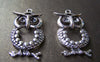 Accessories - Rhinestone Owl Pendant Antique Silver Owl Charms 22x45mm Set Of 4 A1855