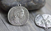 Accessories - Roman Warrior Pendants Antique Silver Coin Charms 32x35mm Set Of 10 Pcs A7841