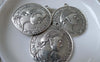 Accessories - Roman Warrior Pendants Antique Silver Coin Charms 32x35mm Set Of 10 Pcs A7841
