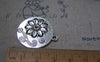 Accessories - Round Flower Charms Antique Silver Filigree  Pendants 26x30mm Set Of 10 A5222