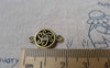 Accessories - Round Flower Connector Antique Bronze Filigree Charms 12x19mm Set Of 20 Pcs A7249