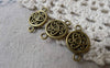 Accessories - Round Flower Connector Antique Bronze Filigree Charms 12x19mm Set Of 20 Pcs A7249