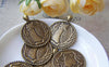 Accessories - Round Owl Charms Antique Bronze Pendants 25mm Set Of 10 Pcs A137