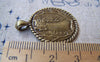 Accessories - Round Owl Charms Antique Bronze Pendants 25mm Set Of 10 Pcs A137