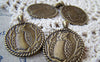 Accessories - Round Owl Charms Antique Bronze Pendants 25mm Set Of 10 Pcs A137