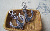 Accessories - Silver Anchor Small Coiled Anchor Charms Antique Silver Pendants 17x26mm Set Of 10 Pcs A4768