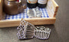 Accessories - Silver Comb Charms Filigree Pendants 15x18mm Set Of 10 Pcs A862