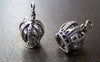 Accessories - Silver Crown Charms Antiqued Finished 3D King Crown Pendants Size 14x20mm Set Of 10 A760