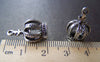 Accessories - Silver Crown Charms Antiqued Finished 3D King Crown Pendants Size 14x20mm Set Of 10 A760