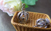 Accessories - Silver Crown Charms Antiqued Finished 3D King Crown Pendants Size 14x20mm Set Of 10 A760