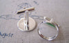 Accessories - Silver Cufflink Blanks With Round Bezel Setting Match 16mm Cabochon Set Of 10 Pcs A4433