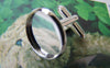 Accessories - Silver Cufflink Blanks With Round Bezel Setting Match 16mm Cabochon Set Of 10 Pcs A4433