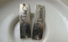Accessories - Silver Curved Bracelet Connector Tibetan Silver Charms 10x39mm Set Of 10 Pcs  A6203