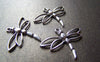 Accessories - Silver Dragonfly Charms Antiqued Finish Filigree Pendant 27x33mm Set Of 10 Pcs A1820