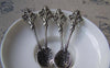 Accessories - Silver Flower Spoon Charms Antique Silver Pendants 14x60mm Set Of 10 A1683