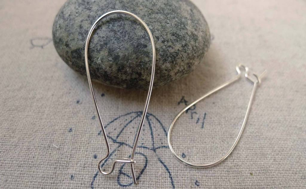 Accessories - Silver Kidney Earwire French Earwire 38mm Set Of 50 Pcs A6252