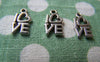 Accessories - Silver Love Charms Tibetan Silver English Word 7x14mm Set Of 20 Pcs A1357