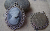 Accessories - Silver Pendant Tray Base Settings Oval Cameo Basketweave Back Match 18x25mm Cabochon Set Of 10 Pcs A3187