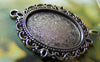 Accessories - Silver Pendant Tray Base Settings Oval Cameo Basketweave Back Match 18x25mm Cabochon Set Of 10 Pcs A3187