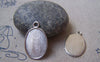 Accessories - Silver Pendant Tray Bezel Base Settings Match 13.5x19mm Cabochon Set Of 10 A4930