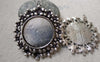 Accessories - Silver Pendant Tray Round Cameo Base Settings Match 25mm Cabochon Set Of 5 Pcs A6376
