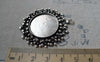 Accessories - Silver Pendant Tray Round Cameo Base Settings Match 25mm Cabochon Set Of 5 Pcs A6376