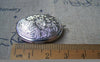 Accessories - Silver Picture Locket Oval Flower Photo Locket Pendants 23x29mm Set Of 4 Pcs A3025