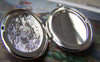 Accessories - Silver Picture Locket Oval Flower Photo Locket Pendants 23x29mm Set Of 4 Pcs A3025