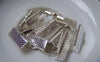 Accessories - Silver Ribbon Ends Clamps Fasteners Clasps 16mm Set Of 50 Pcs A4882