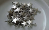Accessories - Silver Star Charms Blank Tibetan Silver Charms 10mm Set Of 50 Pcs A6332