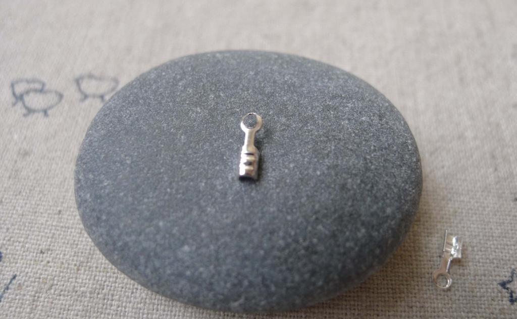 Accessories - Silver Tone Tiny Fold Over Crimp Head Clasps 7mm Set Of 200 Pcs A7231