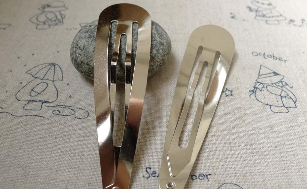 Accessories - Silvery Gray Hair Clips French Barrette Accessories 22x80mm Set Of 10 Pcs A5905