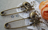 Accessories - Skull Shawl Pin Kilt Pin Antique Bronze Safety Pins Broochs 19x52mm Set Of 4 Pcs A579