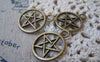 Accessories - Star Ring Charms Antique Bronze Pendants 20mm Set Of 20 A4962
